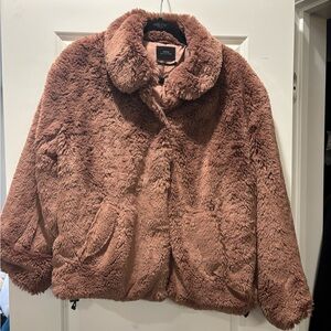 Urban Outfitters Faux Fur Jacket in Dusty Rose